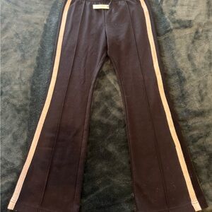 Maeve Black and White Joggers with Sporty Stripes